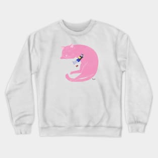 Relaxing with cat Crewneck Sweatshirt